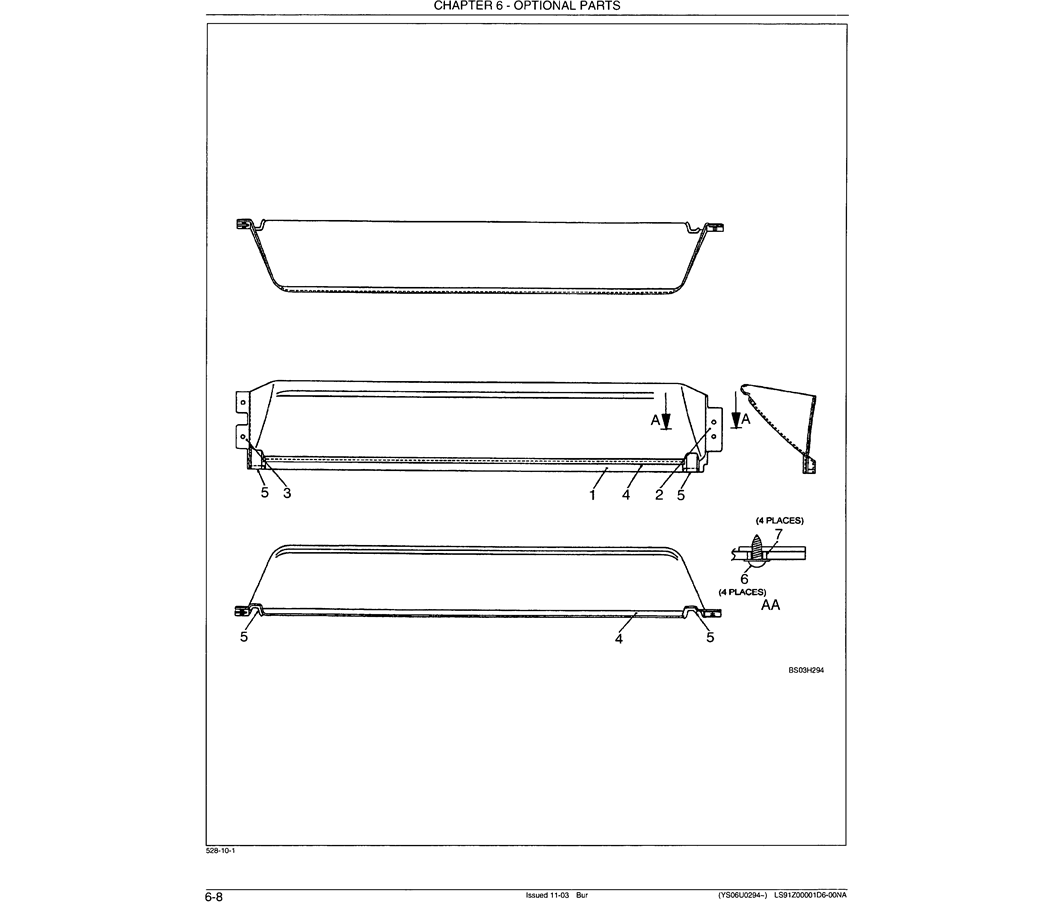 05-004 ROOF SUNVISOR-Kobelco SK480LC-6E SK480-6S SK480LC-6 SK450-6 Excavator Parts Number Electronic Catalog EPC Manuals