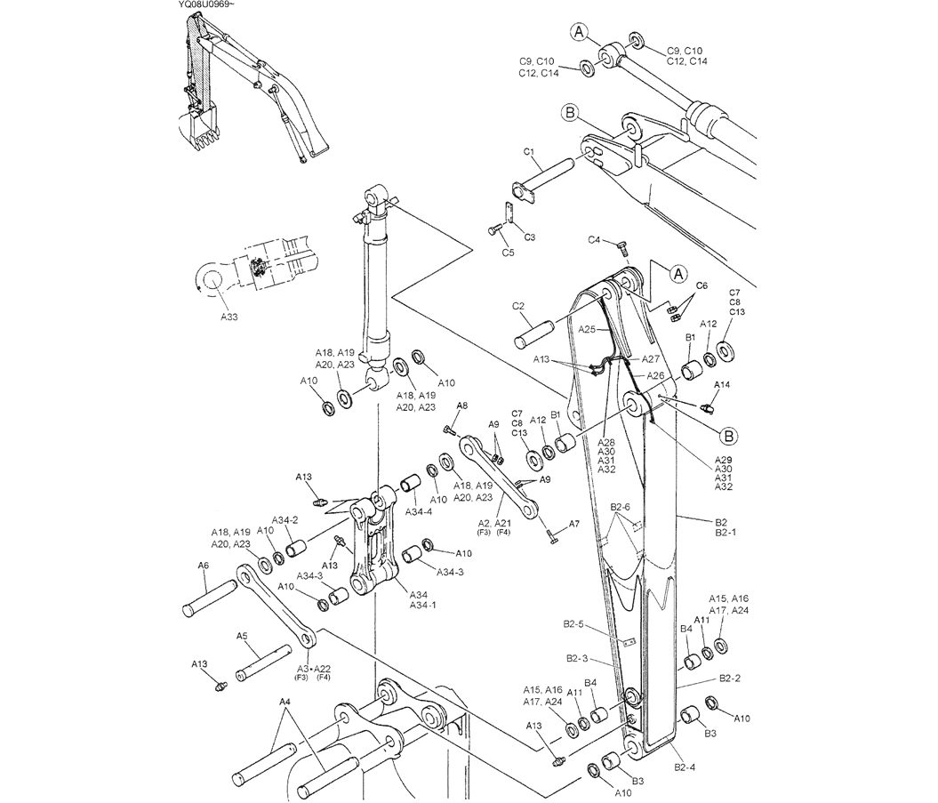 05-012 SHORT ARM ASSEMBLY-SK200-6E SK210LC-6E SK200-6ES SK200LC-6E ...