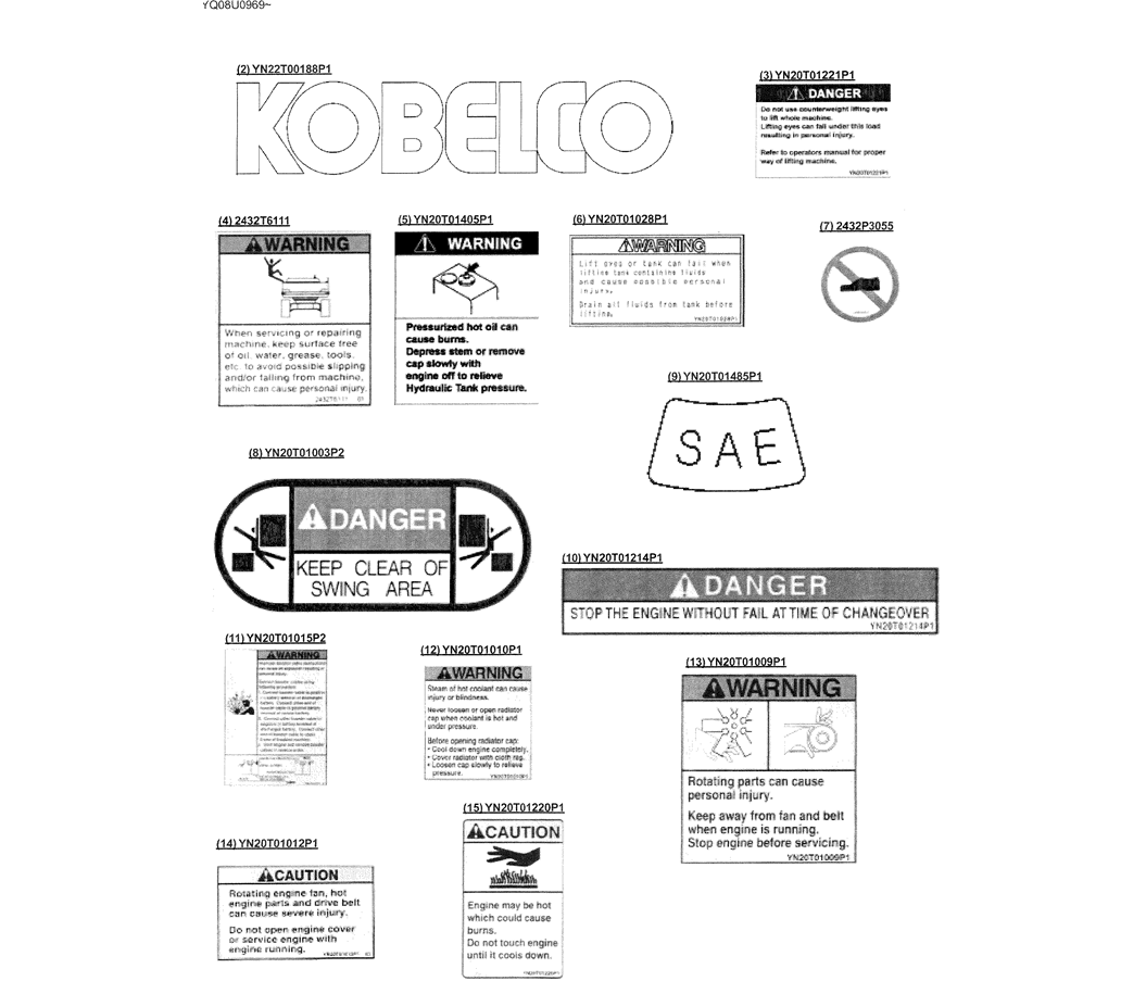 06-001(04) NAME PLATE INSTALLATION (STANDARD)-SK200-6E SK210LC-6E SK200-6ES SK200LC-6E Kobelco Excavator Parts Number Electronic Catalog EPC Manuals