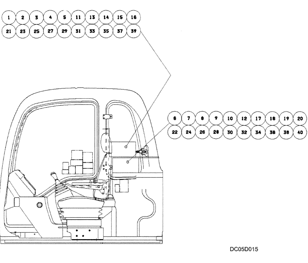 06-004(01) LIFT CAPACITY DECAL INSTALLATION HIGH AND WIDE-SK330LC-6E SK330-6E SK350LC-6E Kobelco Excavator Parts Number Electronic Catalog EPC Manuals