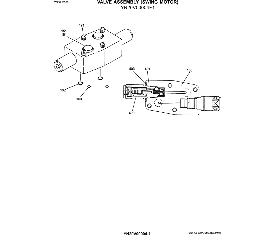 07-017 VALVE ASSEMBLY (SWING MOTOR) (YN20V00004F1)-SK200-6E SK210LC-6E SK200-6ES SK200LC-6E Kobelco Excavator Parts Number Electronic Catalog EPC Manuals