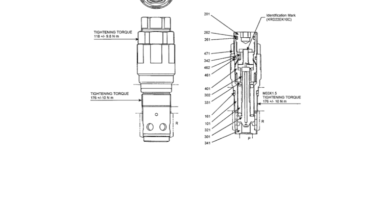 07 022 RELIEF VALVE ASSEMBLY (SWING MOTOR)