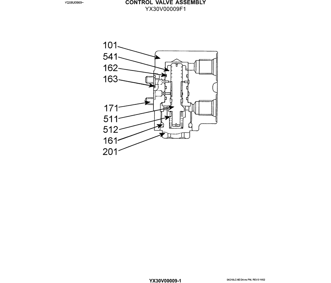 07-039 CONTROL VALVE ASSEMBLY (YX30V00009F1)-SK200-6E SK210LC-6E SK200-6ES SK200LC-6E Kobelco Excavator Parts Number Electronic Catalog EPC Manuals