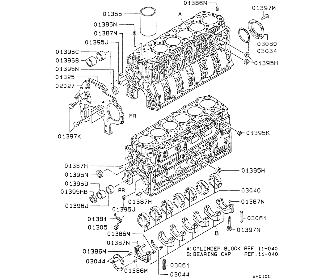 08-008CYLINDER BLOCK Mitsubishi 6D34 Engine-Kobelco SK200-3 SK200LC-5 SK200 Excavator Parts Number Electronic Catalog EPC Manuals