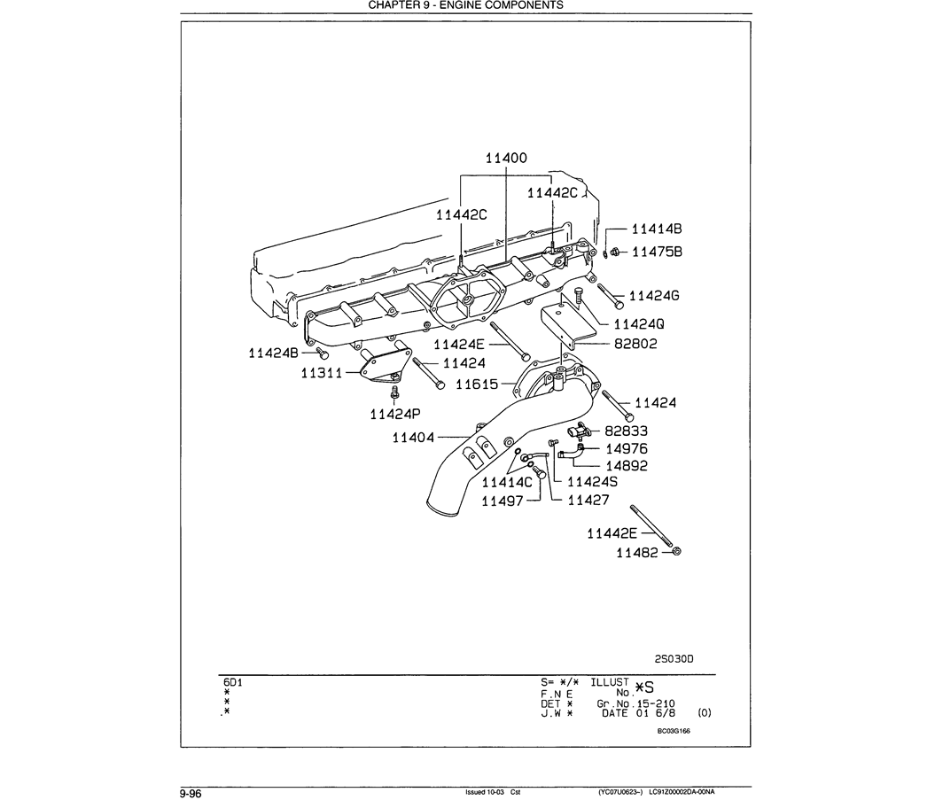 08-031 INLET MANIFOLD-SK330LC-6E SK330-6E SK350LC-6E Kobelco Excavator Parts Number Electronic Catalog EPC Manuals