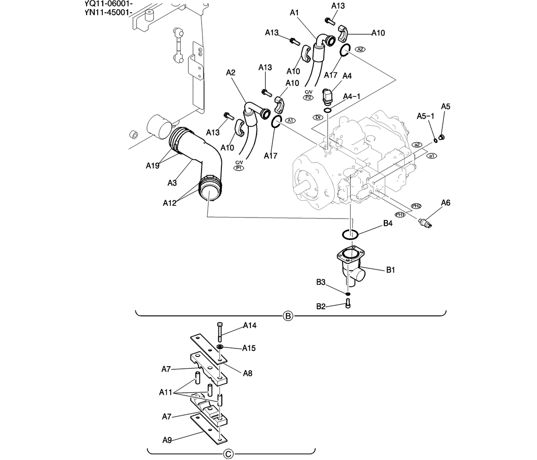 090-01-2 HYD LINES, PUMP-Kobelco SK200-8 SK210LC-8 SK210D-8 Excavator Parts Number Electronic Catalog EPC Manuals