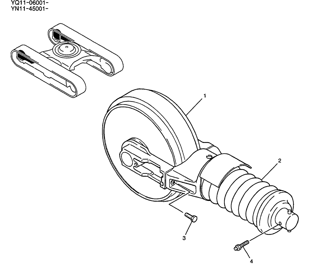 350-01-1 IDLER ASSY, CRAWLER-Kobelco SK200-8 SK210LC-8 SK210D-8 Excavator Parts Number Electronic Catalog EPC Manuals