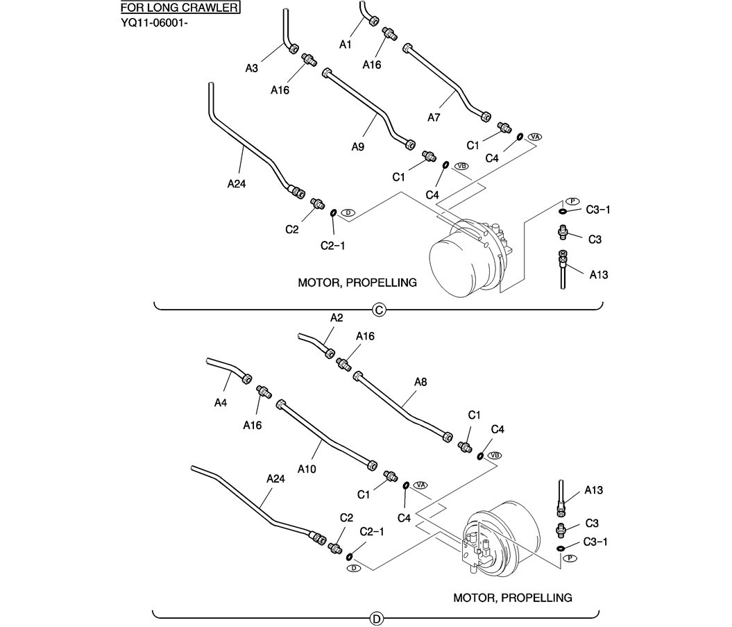 402-01-2 HYD LINES, LOW-Kobelco SK200-8 SK210LC-8 SK210D-8 Excavator Parts Number Electronic Catalog EPC Manuals