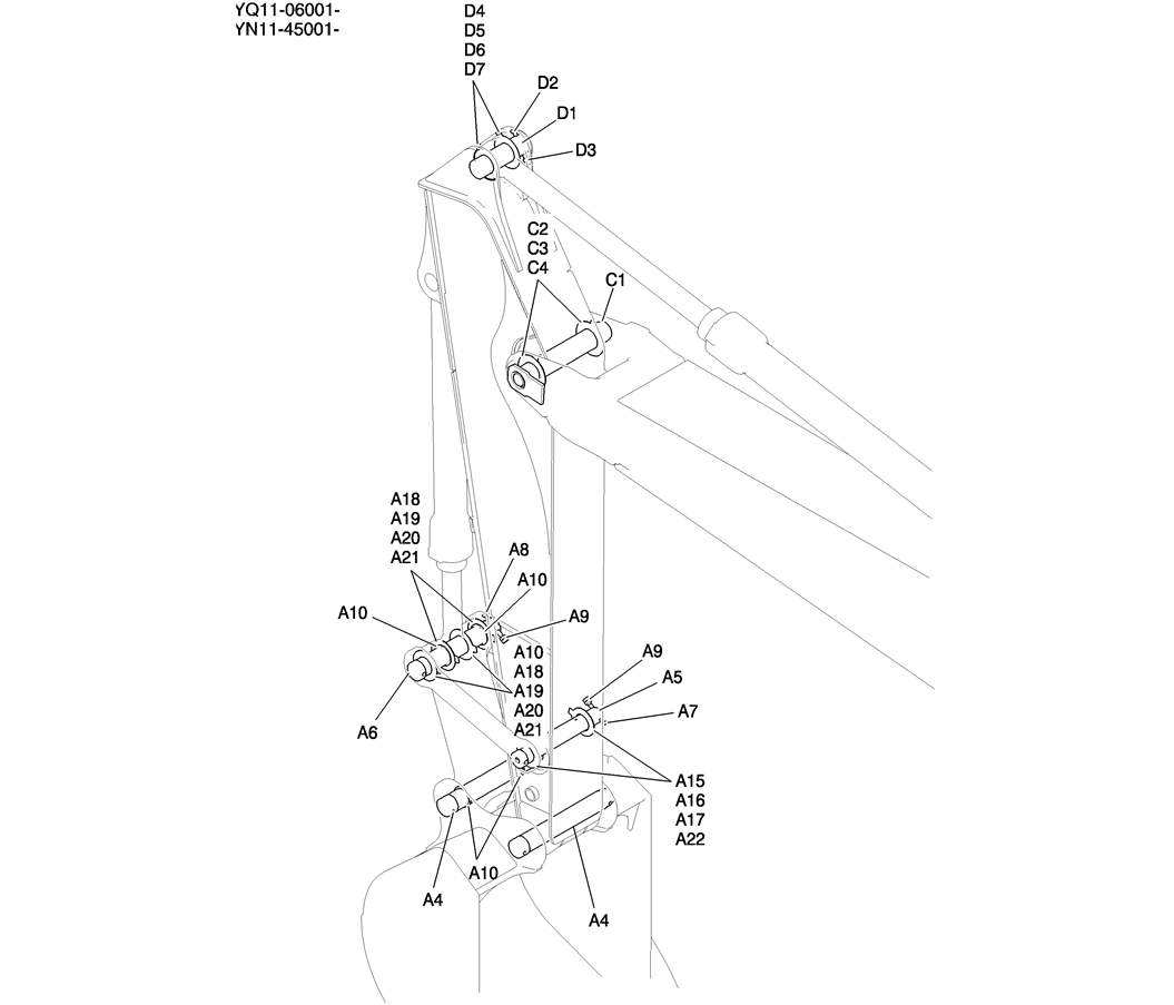 860-02-2 ARM GROUP, SHORT 2.4M (7FT 11IN) (HD)-Kobelco SK200-8 SK210LC-8 SK210D-8 Excavator Parts Number Electronic Catalog EPC Manuals