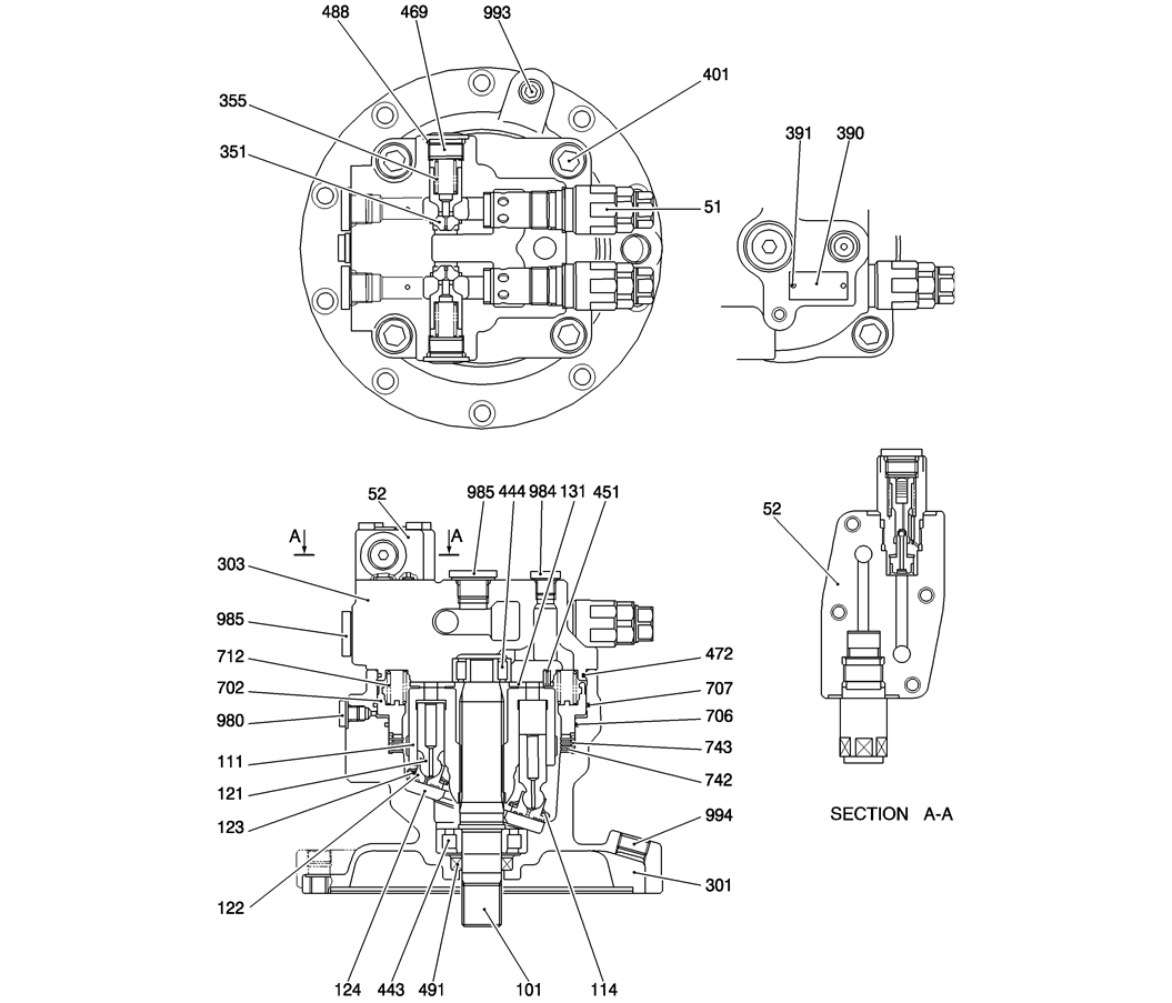 HC300-01-1 MOTOR ASSY (SWING)-Kobelco SK200-8 SK210LC-8 SK210D-8 Excavator Parts Number Electronic Catalog EPC Manuals