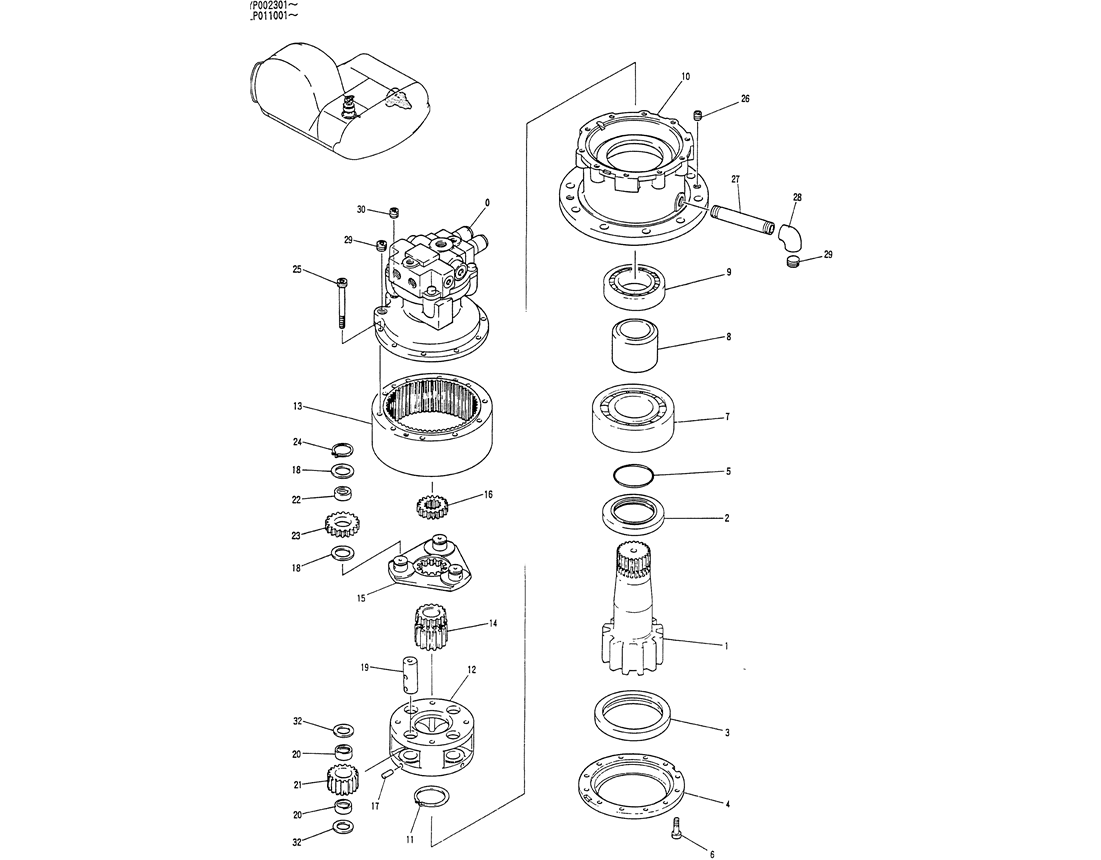 01-018 MOTOR ASSY, SWING-Kobelco SK120LC-5 SK120-V SK120LC-3 Excavator Parts Number Electronic Catalog EPC Manuals