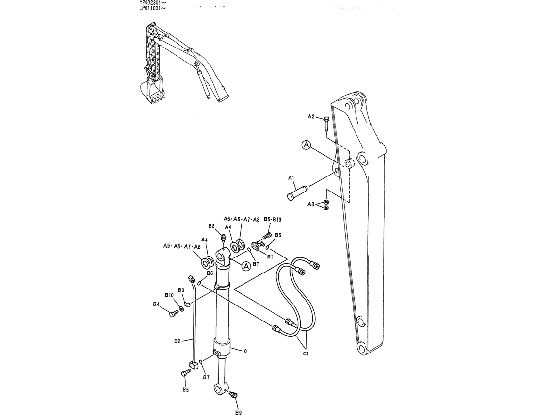 03-005 HYD LINES, ARM 2.5M-Kobelco SK120LC-5 SK120-V SK120LC-3 Excavator Parts Number Electronic Catalog EPC Manuals