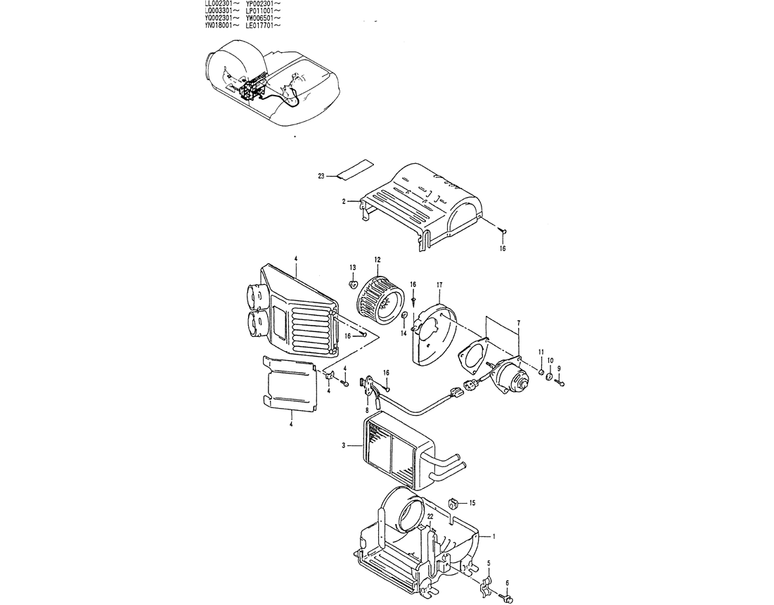 05-008 HEATER ASSY (P/N LP12B00015F1)-Kobelco SK120LC-5 SK120-V SK120LC-3 Excavator Parts Number Electronic Catalog EPC Manuals