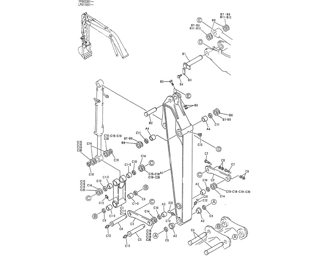 05-012 SHORT ARM ASSY, 2.1M-Kobelco SK120LC-5 SK120-V SK120LC-3 Excavator Parts Number Electronic Catalog EPC Manuals