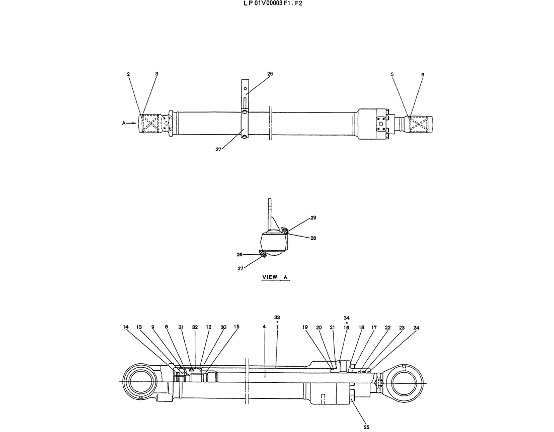 07-023 CYLINDER ASSY, BOOM (R.H.)-Kobelco SK120LC-5 SK120-V SK120LC-3 Excavator Parts Number Electronic Catalog EPC Manuals