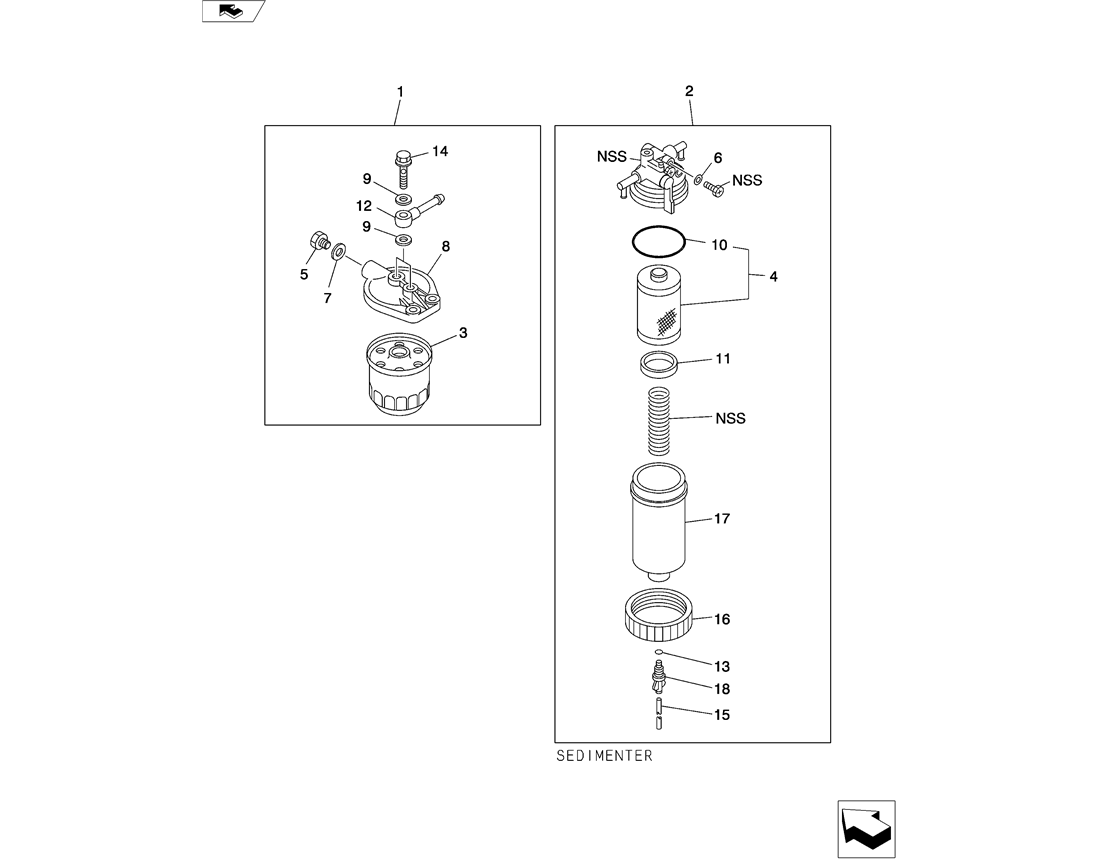 08-019(00) FUEL FILTER AND BRACKET ISUZU 4LE2 ENGINE -Kobelco SK80MSR SK80CS-2 SK80CS-1E SK80 Excavator Parts Number Electronic Catalog EPC Manuals