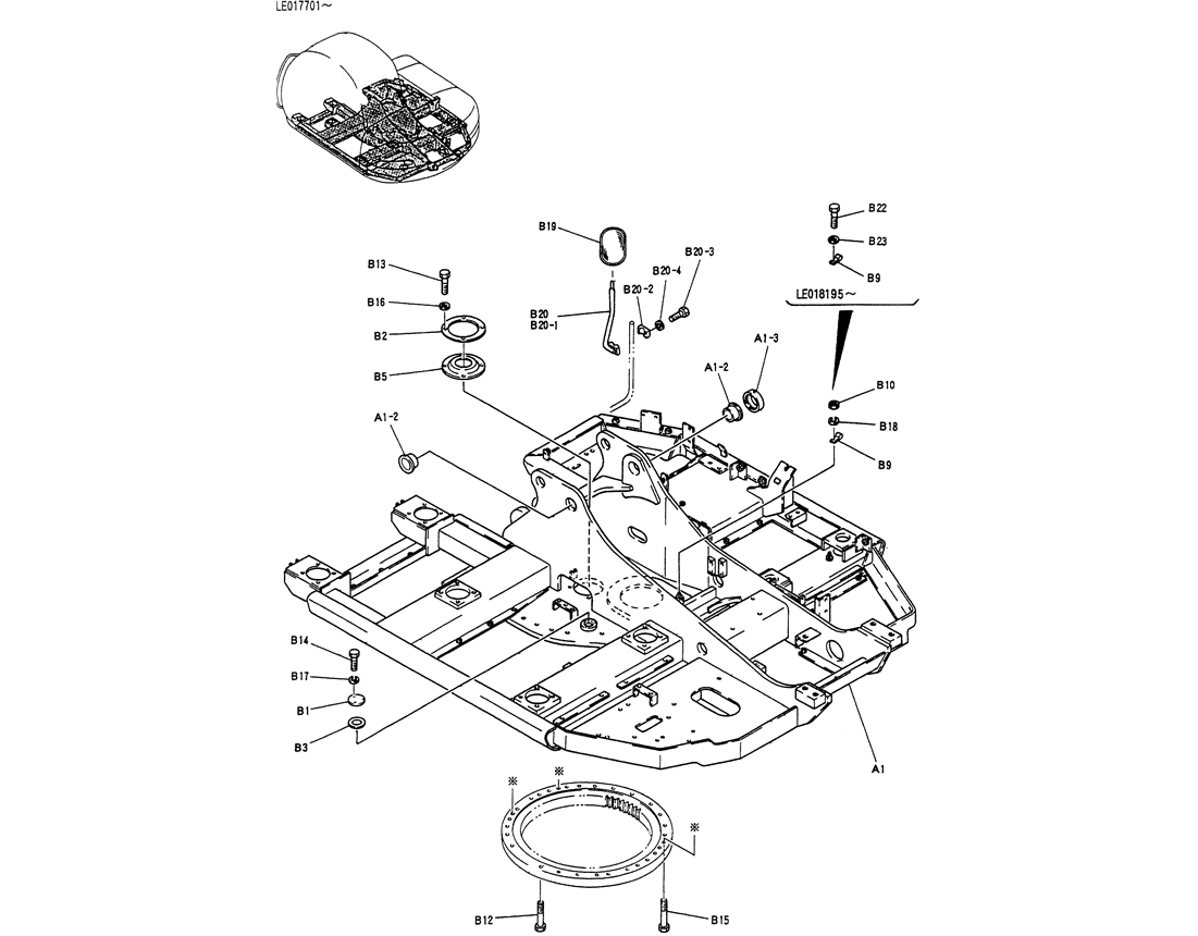 01-003 FRAME ASSY, UPP-Kobelco SK60-3 SK60-5 SK60 Excavator Parts Number Electronic Catalog EPC Manuals