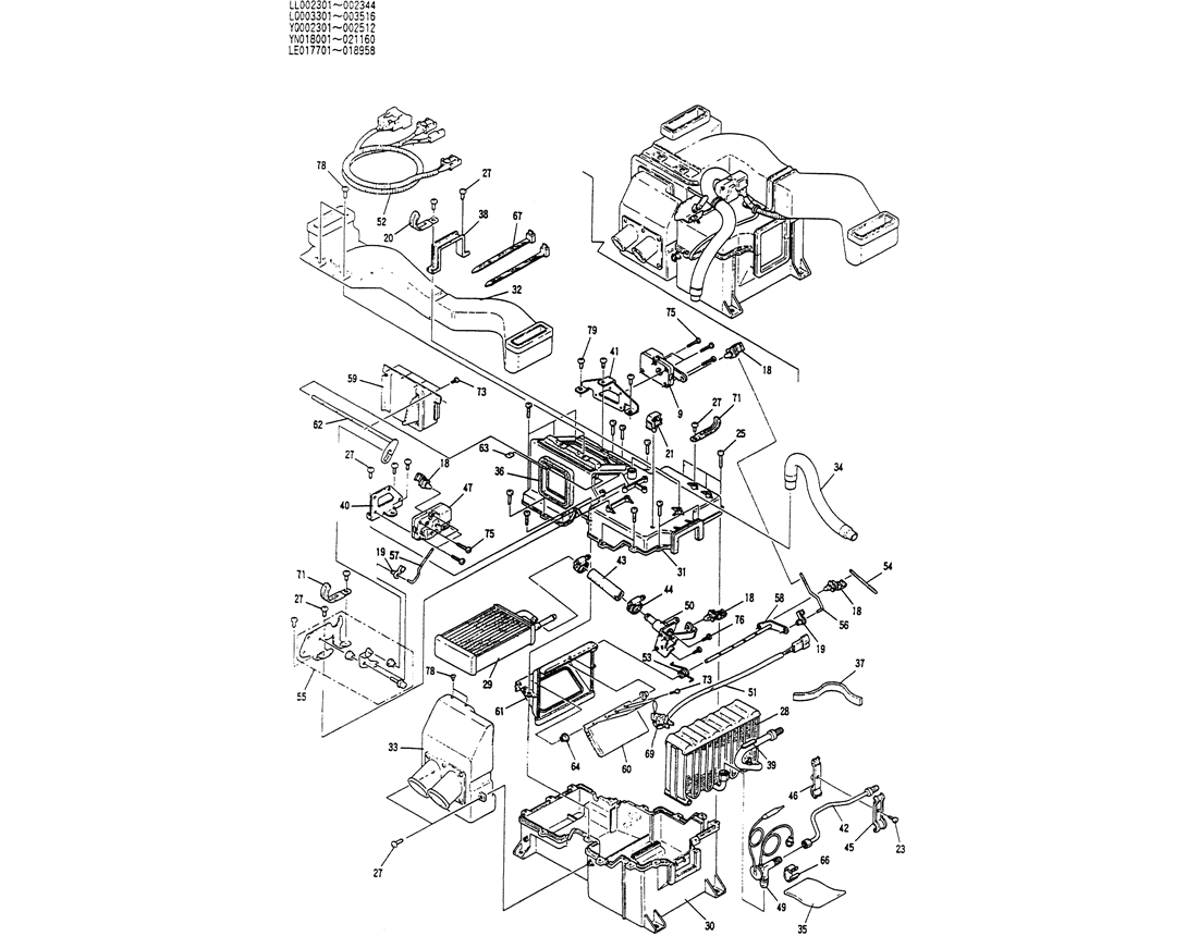 01-054(01) CONDITIONER, AIR (YN20M00010F1)-Kobelco SK60-3 SK60-5 SK60 Excavator Parts Number Electronic Catalog EPC Manuals