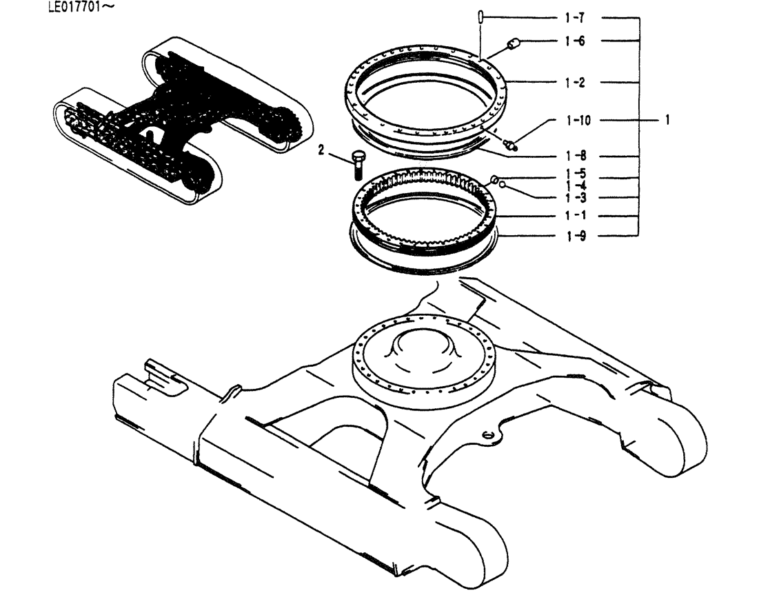 02-002 RING ASSY, SLEWING-Kobelco SK60-3 SK60-5 SK60 Excavator Parts Number Electronic Catalog EPC Manuals