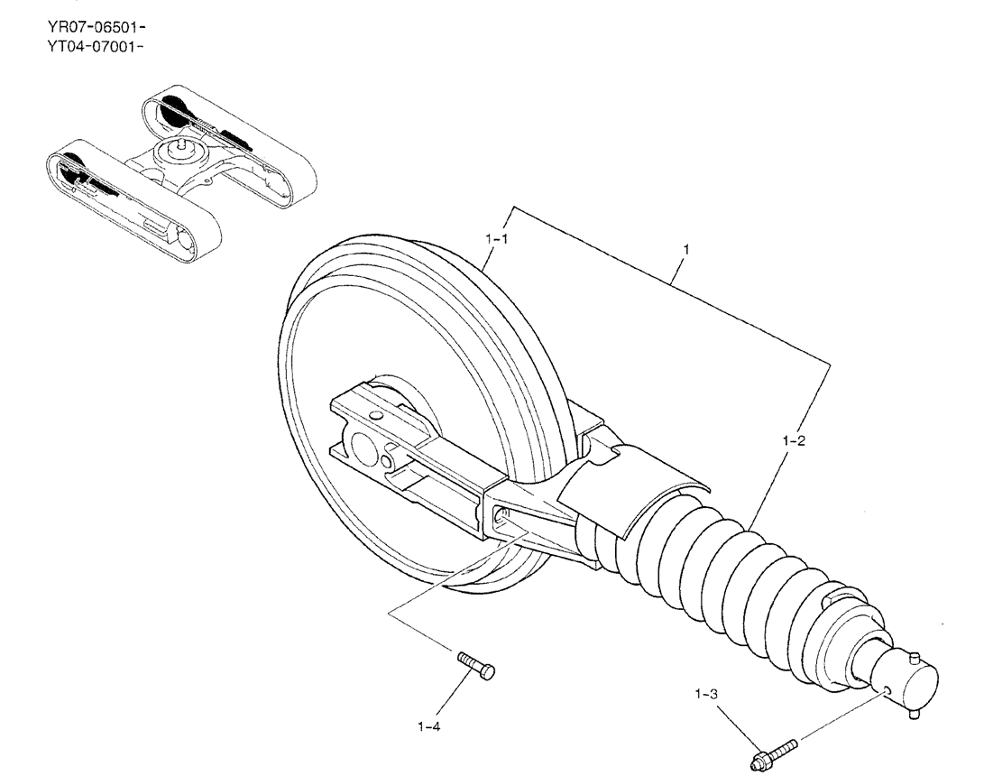 02-005 IDLER ASSY, CRAWLER-Kobelco SK70SR-1E SK70SR-2 SK70 Excavator Parts Number Electronic Catalog EPC Manuals