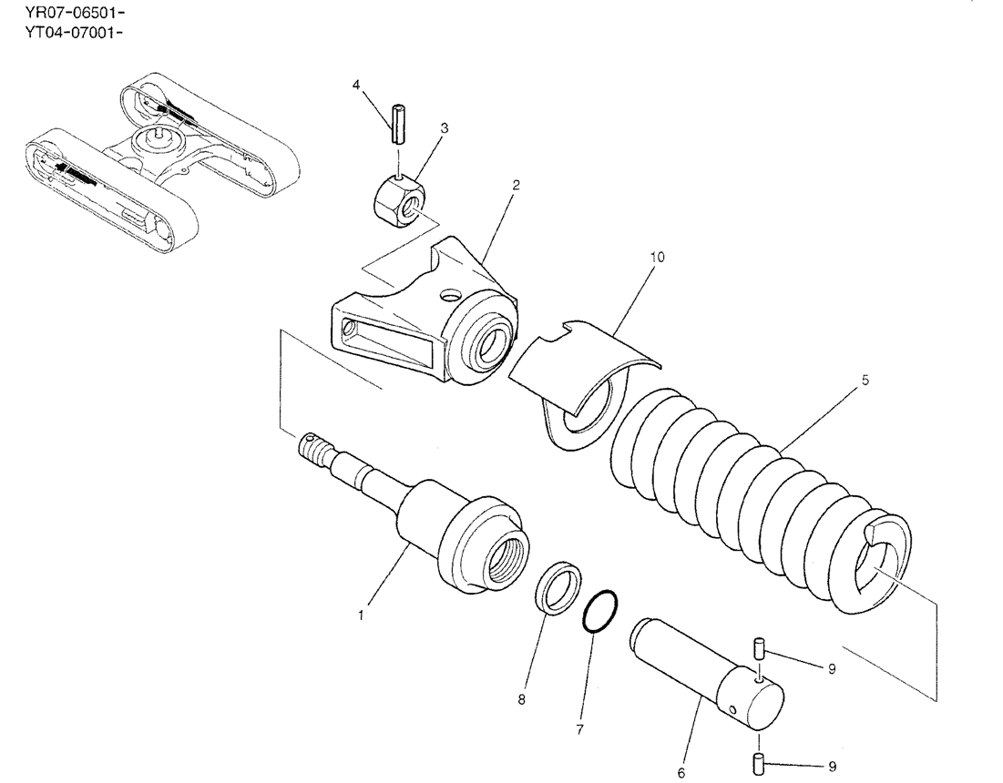 02-007 IDLER ADJUST ASSY-Kobelco SK70SR-1E SK70SR-2 SK70 Excavator Parts Number Electronic Catalog EPC Manuals