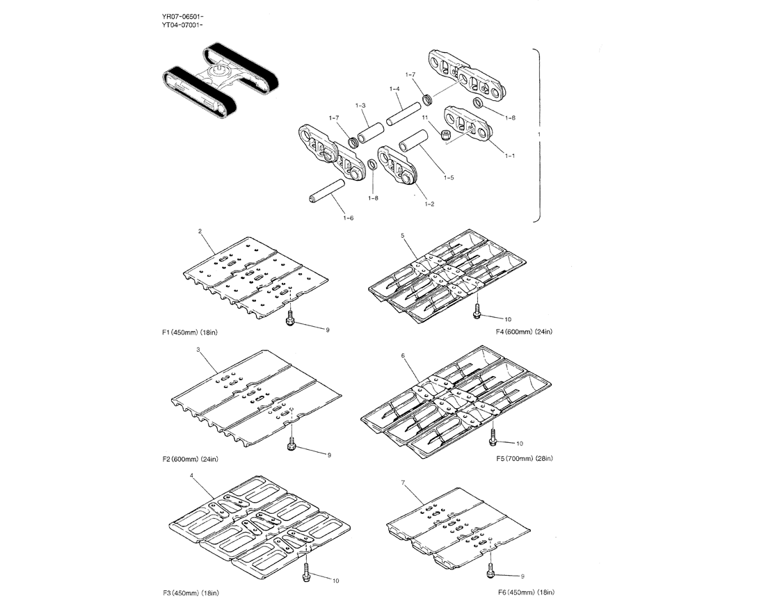 02-010 TRACK LINK SHOE ASSY-Kobelco SK70SR-1E SK70SR-2 SK70 Excavator Parts Number Electronic Catalog EPC Manuals