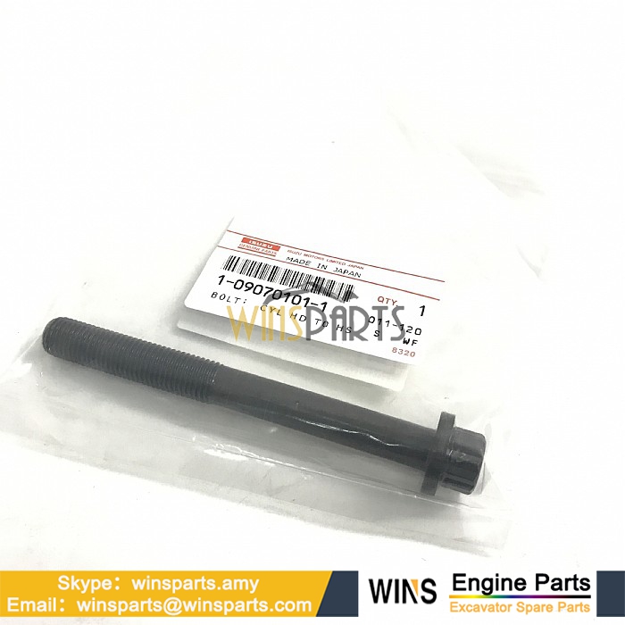 1-09070101-0 1090701010 1-09070-101-0 109070-1010 ISUZU 6BG1-TQA 4BG1-PG ENGINE Cylinder Head Bolt  HITACHI  Excavator Spare Parts