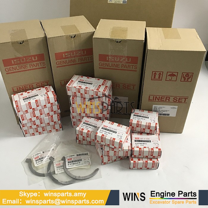 1-87812986-2 1-87812986-1 1-87812987-2 1-87812987-1 Hitachi Piston Liner Kit 4HK1 Engine Cylinder Liner Set Excavator Spare Parts