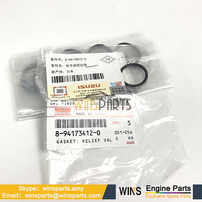 8-94173412-0 8941734120 8-94173-412-0 894173-4120 ISUZU 4HK1 6HK1 4BG1 6BG1 ENGINE NUT Gasket BOLT SEAL O RING Hitachi PARTS 