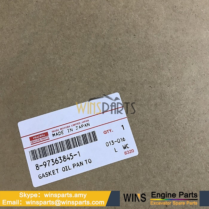 8-97363845-1 8973638451 ISUZU 4HK1 6HK1 ENGINE OIL PAN GASKET Hitachi ZX280LC-3 ZX250LC-3 ZX210-3 ZX225USR-3 Excavator Spare Parts (2)