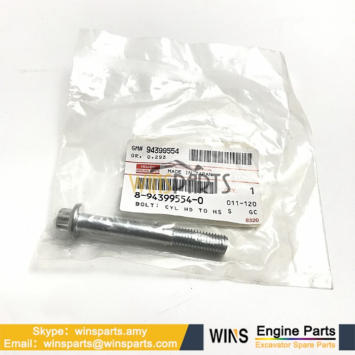 8943995540 894399-5540 8-94399-554-0 8-94399554-0 ISUZU 6HK1 4HK1 Engine CYLINDER BLOCK BOLT Cylinder Head Bolt Hitachi ZW250 ZX280LCH-3 ZX210K-3 ZX350K-3G Spare Parts (2)