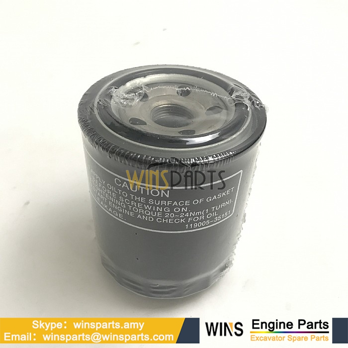 119005-35151 YM119005-35151 YM11900535151 YANMAR ENGINE OIL FILTER Case CX33C CX37C PC110R PC95R-2 PW110R Excavator Spare Parts (4)