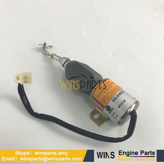 37V84A-56010 37V84A56010 YUCHAI YC Engine Fuel Shutdown Solenoid 24v Fuel Shut Off  Stop Solenoid Valve