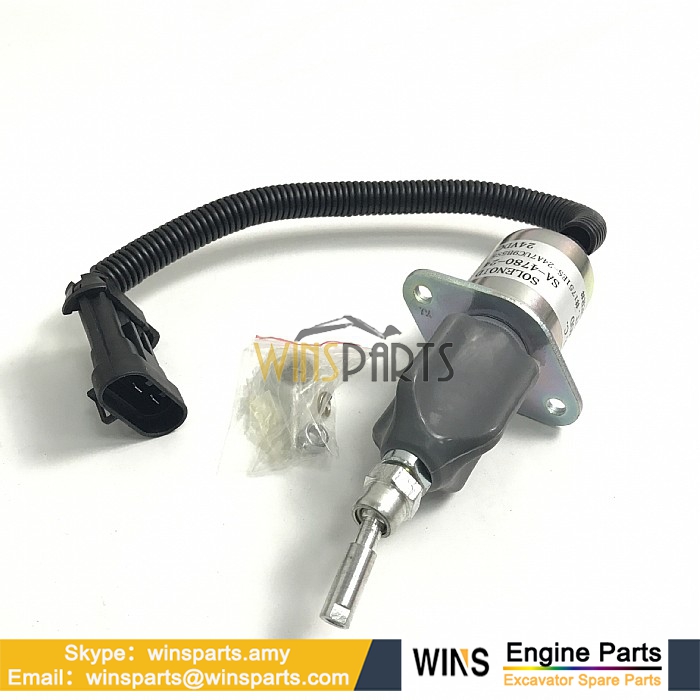 SA-4780-24 1751ES-24A7UC9B5S5 DC24V Engine Fuel Shutdown Solenoid STOP Solenoid Excavator Parts