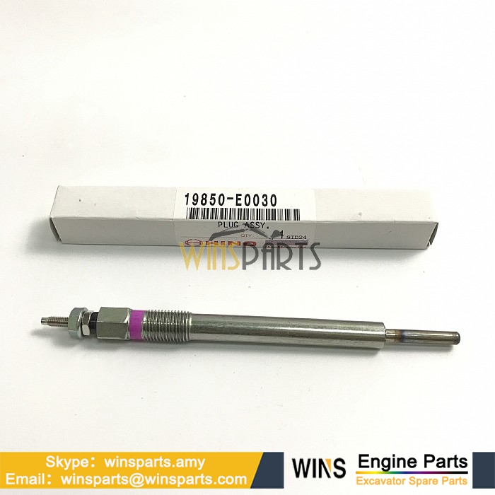 VH19850E0030 191101261A 19850-E0030 HINO J08E P11C ENGINE GLOW PLUG Kobelco (1)