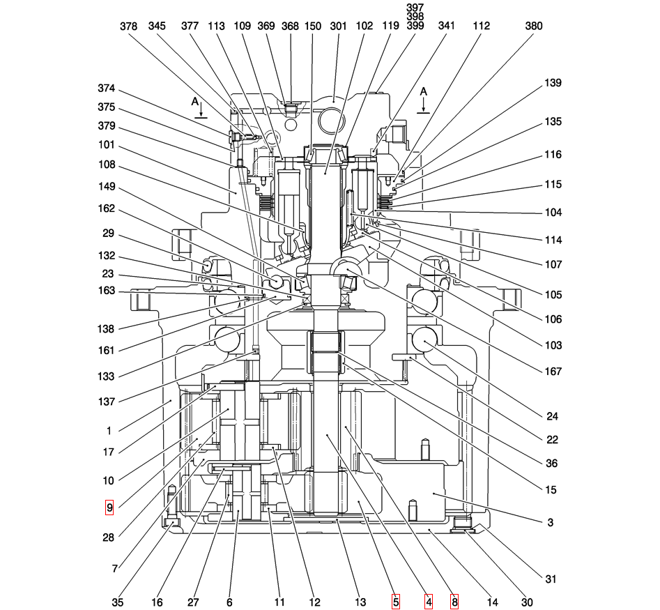 YN15V00037S008 GEAR Sun GEAR Planetary YN15V00037S004 YN15V00037S005 YN15V00037S009 Reducer Gearbox New Holland E215B Kobelco SK210D-8  Excavator Parts