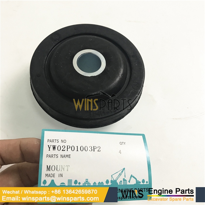 YW02P01002P1 YW02P01003P2 ENGINE MOUNT RUBBER Kobelco SK135SRLC SK160LC-6E SK115SR