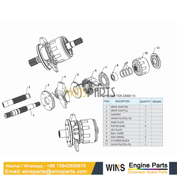 HANDOK HYDRAULIC 9227636 9193375 9197339 HPK055K HPK060 HPK055 HYDRAULIC PUMP Hitachi ZX110-3 ZX130K-3 ZX120-3 ZX130-3 ZX135US-3 Excavator Spare Parts